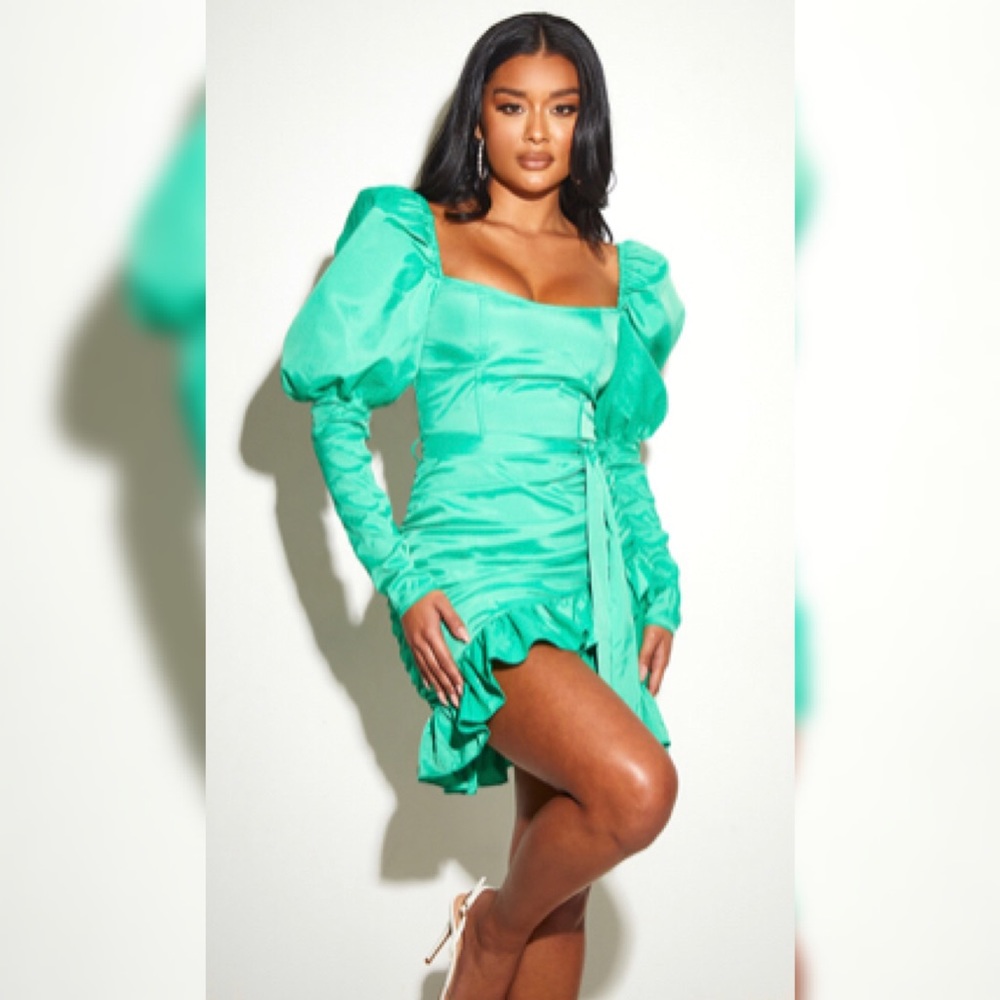 Bright Green Puffy Dress